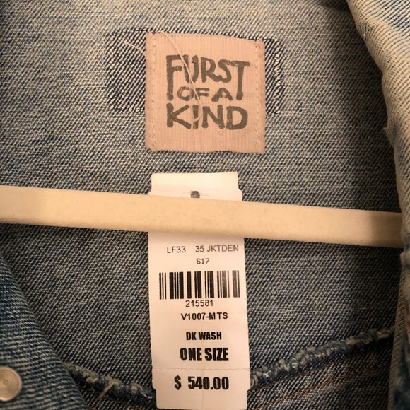 Studded and embroidered oversized denim jacket. - Picture 3 of 3